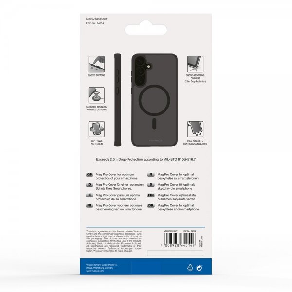 Vivanco Samsung Galaxy S25 Skal Mag Pro Transparent Svart