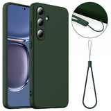 Samsung Galaxy S25 Skal med Strap Silikon MagSafe Mörkgrön