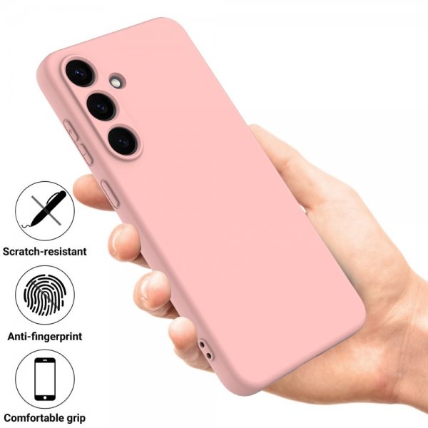 Samsung Galaxy S25 Skal med Strap Silikon Rosa