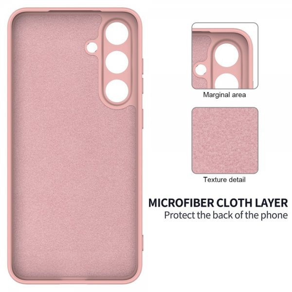 Samsung Galaxy S25 Skal med Strap Silikon Rosa