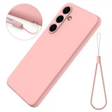 Samsung Galaxy S25 Skal med Strap Silikon Rosa