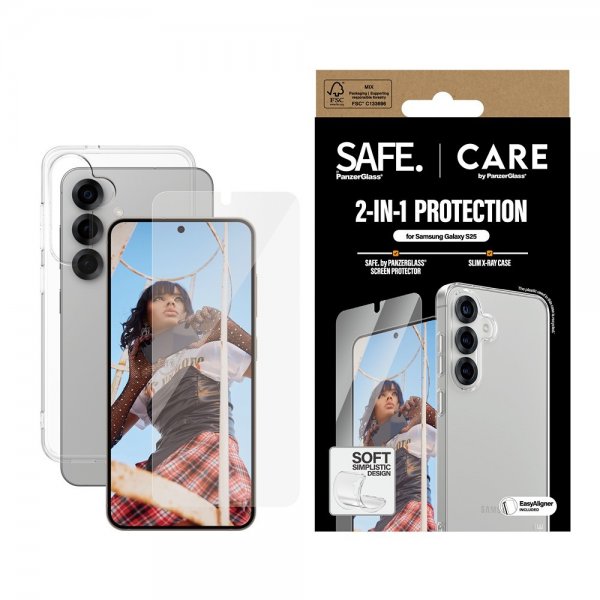 CARE by PanzerGlass Samsung Galaxy S25 Skal och Skärmskydd Fashion 2-in-1 Bundle