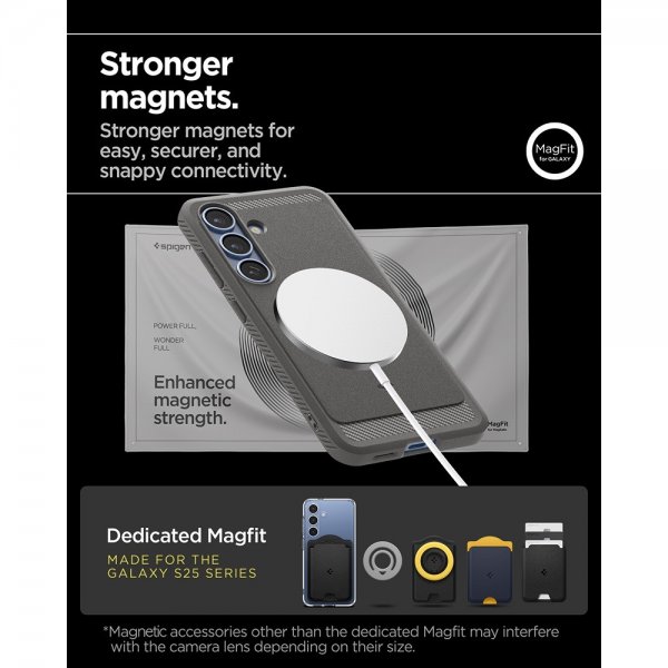Spigen Samsung Galaxy S25 Skal Rugged Armor MagFit Marble Gray
