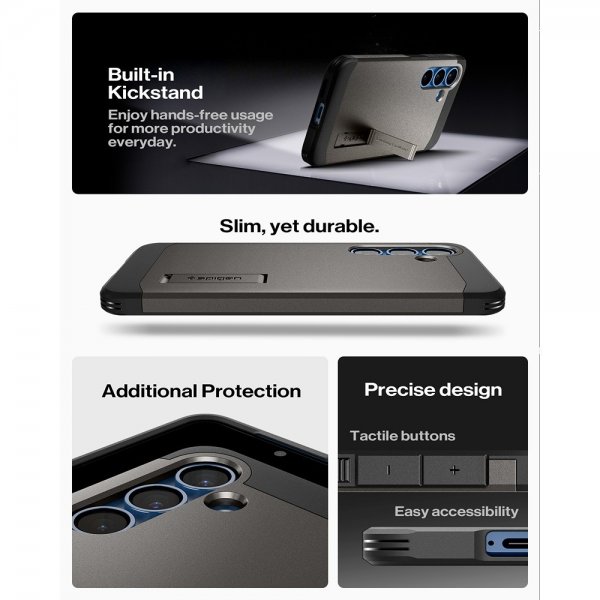 Spigen Samsung Galaxy S25 Skal Tough Armor MagFit Gunmetal