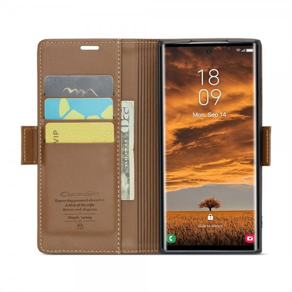CaseMe Samsung Galaxy S25 Ultra Fodral 023 Series Brun