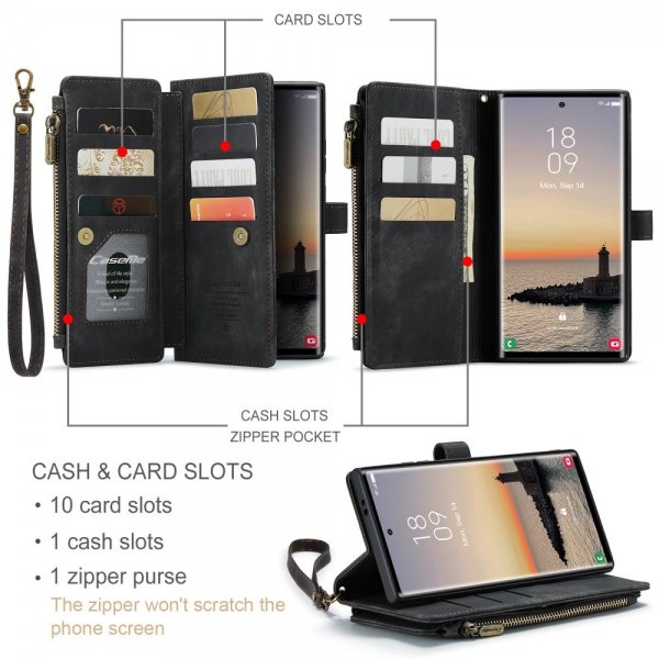 CaseMe Samsung Galaxy S25 Ultra Fodral C30 Series Svart
