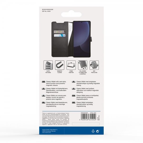 Vivanco Samsung Galaxy S25 Ultra Fodral Classic Wallet Svart