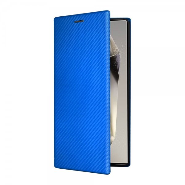Samsung Galaxy S25 Ultra Fodral Kolfibertextur Blå