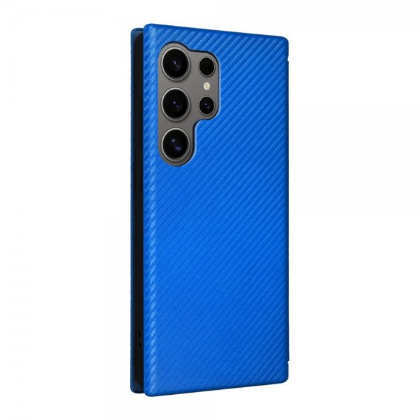 Samsung Galaxy S25 Ultra Fodral Kolfibertextur Blå