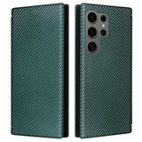 Samsung Galaxy S25 Ultra Fodral Kolfibertextur Grön