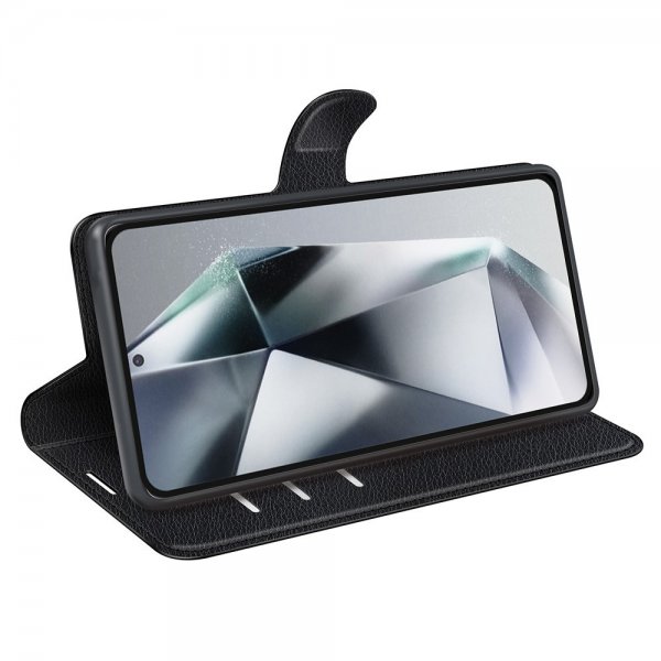 Samsung Galaxy S25 Ultra Fodral Litchi Svart