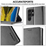 Lc.Imeeke Samsung Galaxy S25 Ultra Fodral med Kortfack Stativfunktion Grå
