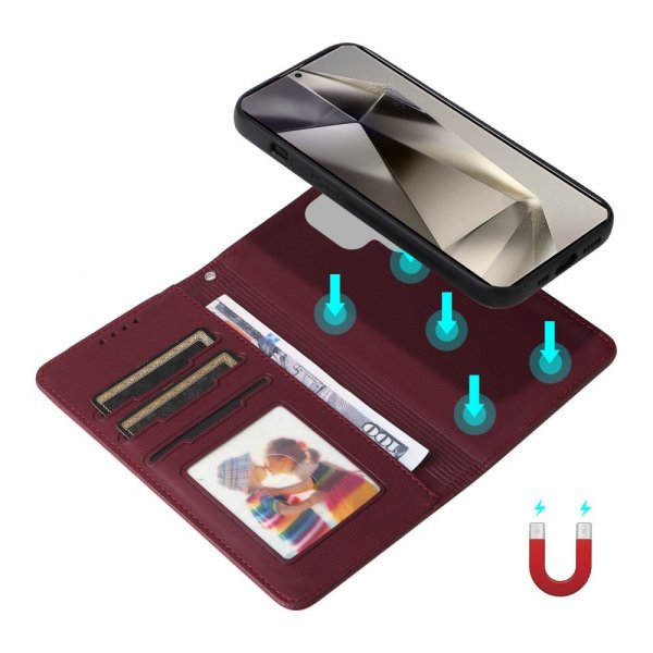 Betopnice Samsung Galaxy S25 Ultra Fodral med Löstagbart Skal 005 Röd