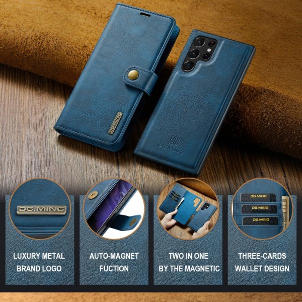 Dg.Ming Samsung Galaxy S25 Ultra Fodral med Löstagbart Skal Blå