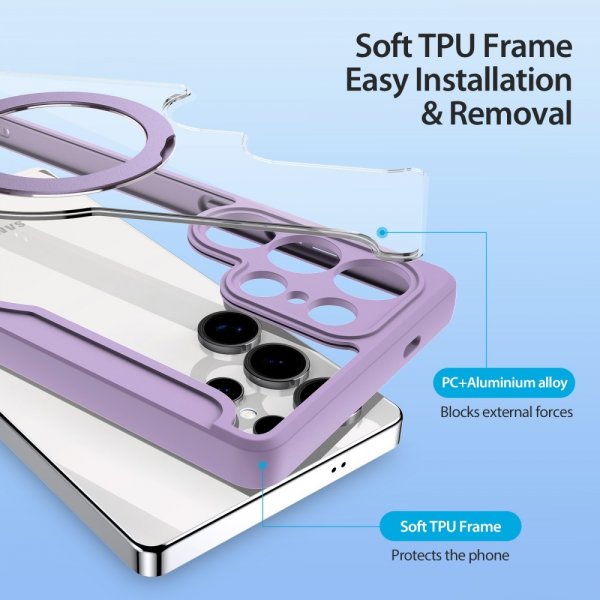 Dux Ducis Samsung Galaxy S25 Ultra Fodral Skin X Pro Series Kickstand MagSafe Lila