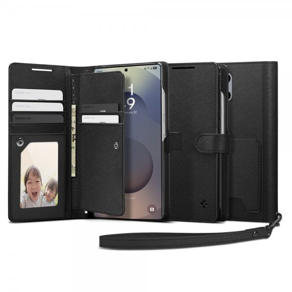 Spigen Samsung Galaxy S25 Ultra Fodral Wallet S Svart