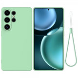 Samsung Galaxy S25 Ultra Skal med Strap Silikon Grön