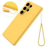 Samsung Galaxy S25 Ultra Skal med Strap Silikon Gul