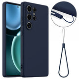 Samsung Galaxy S25 Ultra Skal med Strap Silikon MagSafe Mörkblå