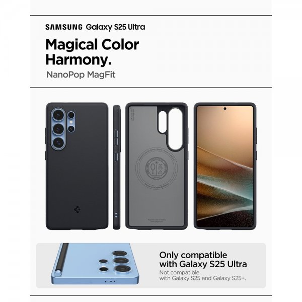 Spigen Samsung Galaxy S25 Ultra Skal Nano Pop MagFit Black Sesame