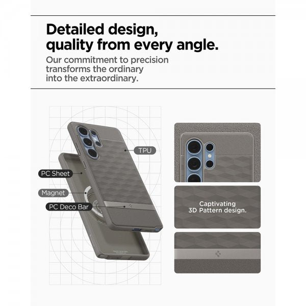 Spigen Samsung Galaxy S25 Ultra Skal Parallax MagFit Ash Gray