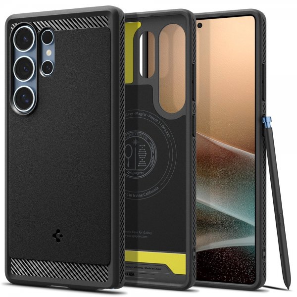 Spigen Samsung Galaxy S25 Ultra Skal Rugged Armor MagFit Matte Black