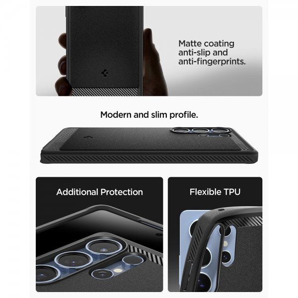 Spigen Samsung Galaxy S25 Ultra Skal Rugged Armor MagFit Matte Black