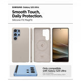 Spigen Samsung Galaxy S25 Ultra Skal Silicone Fit MagFit Natural Titanium