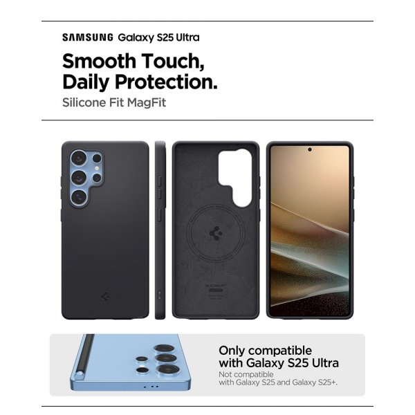 Spigen Samsung Galaxy S25 Ultra Skal Silicone Fit MagFit Svart