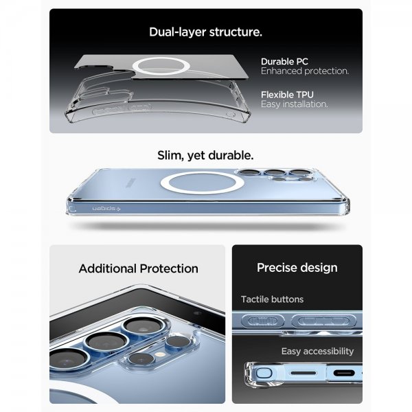 Spigen Samsung Galaxy S25 Ultra Skal Ultra Hybrid MagFit Clear White