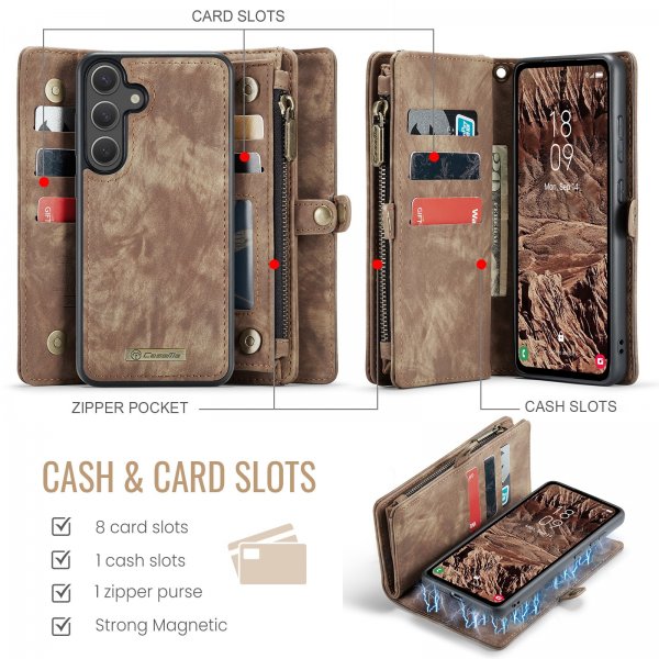 CaseMe Samsung Galaxy S26 Fodral 008 Series Löstagbart Skal Brun