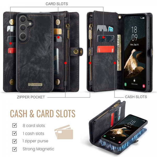 CaseMe Samsung Galaxy S26 Fodral 008 Series Löstagbart Skal Svart