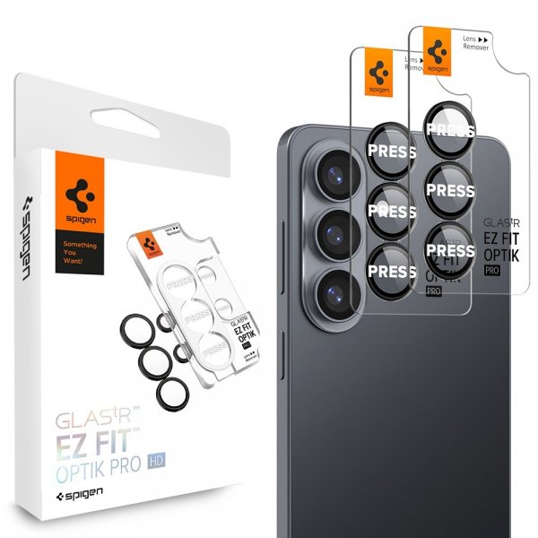 Spigen Samsung Galaxy S26 Plus Kameraskydd GLAS.tR EZ Fit Optik Pro 2-pack Svart