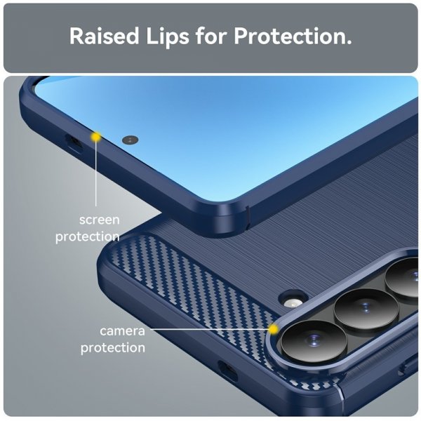 Samsung Galaxy S26 Plus Skal Borstad Kolfibertextur Blå