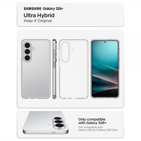Spigen Samsung Galaxy S26 Plus Skal Ultra Hybrid Crystal Clear