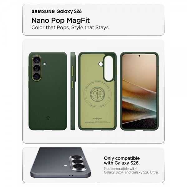 Spigen Samsung Galaxy S26 Skal Nano Pop MagFit Avo Green