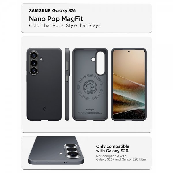 Spigen Samsung Galaxy S26 Skal Nano Pop MagFit Black Sesame