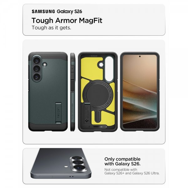 Spigen Samsung Galaxy S26 Skal Tough Armor MagFit Abyss Green