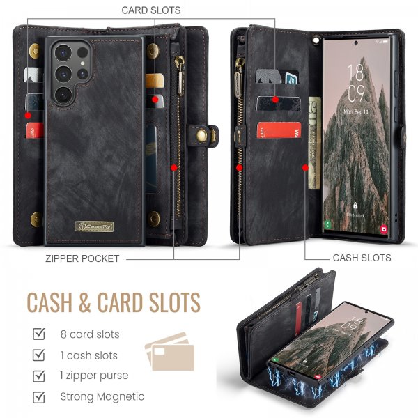 CaseMe Samsung Galaxy S26 Ultra Fodral 008 Series Löstagbart Skal Svart