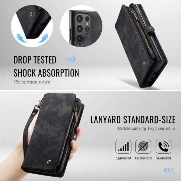 CaseMe Samsung Galaxy S26 Ultra Fodral 008 Series Löstagbart Skal Svart