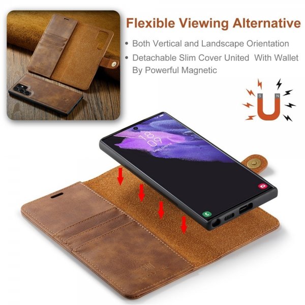 Dg.Ming Samsung Galaxy S26 Ultra Fodral med Löstagbart Skal Brun
