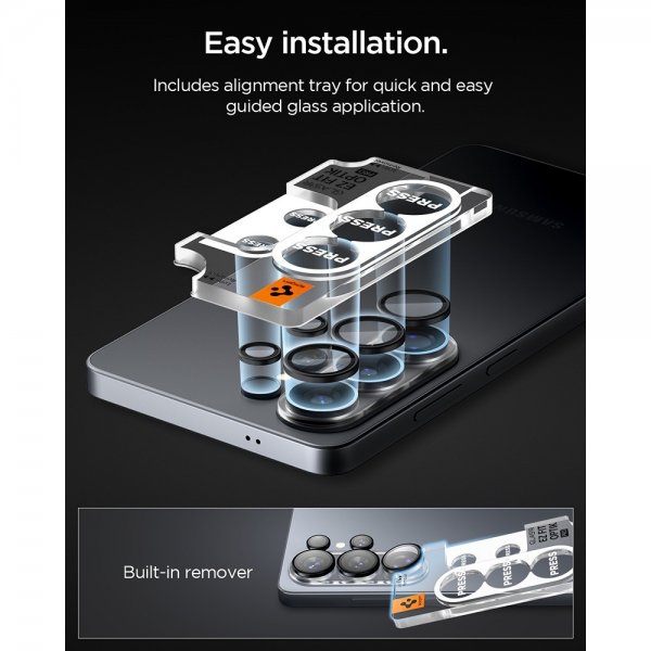 Spigen Samsung Galaxy S26 Ultra Kameraskydd GLAS.tR EZ Fit Optik Pro 2-pack Svart