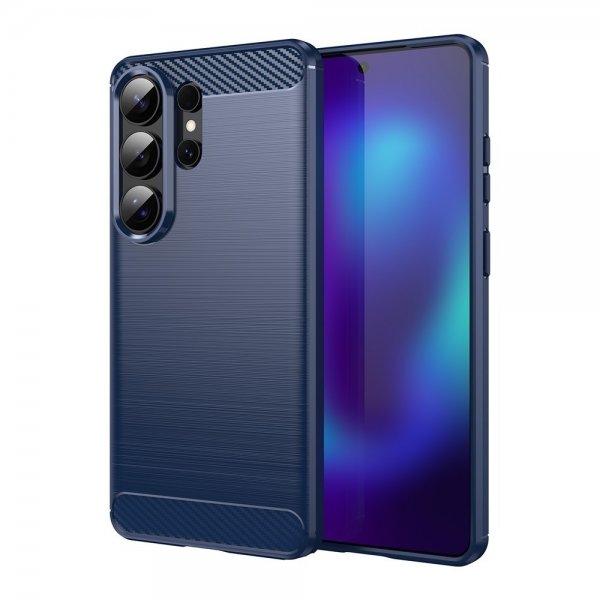 Samsung Galaxy S26 Ultra Skal Borstad Kolfibertextur Blå