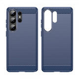 Samsung Galaxy S26 Ultra Skal Borstad Kolfibertextur Blå