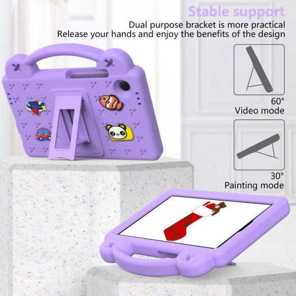 Samsung Galaxy Tab A9 Skal för Barn Stickers Lila