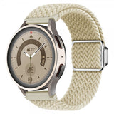 Samsung Galaxy Watch 20mm Armband Flätad Nylon Gräddvit