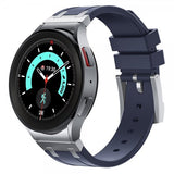 Samsung Galaxy Watch 20mm Armband i Silikon Silver Spänne Blå