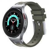 Samsung Galaxy Watch 20mm Armband i Silikon Silver Spänne Grön