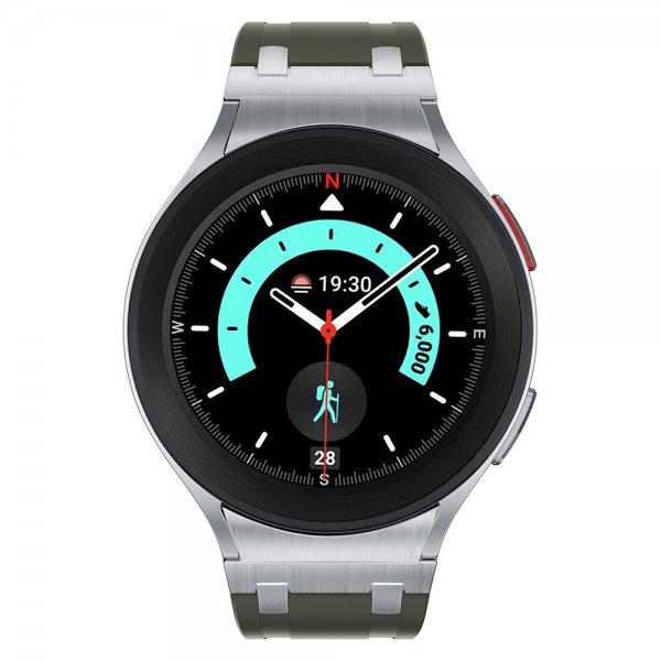 Samsung Galaxy Watch 20mm Armband i Silikon Silver Spänne Grön