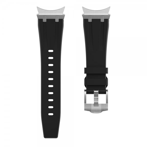 Samsung Galaxy Watch 20mm Armband i Silikon Silver Spänne Svart
